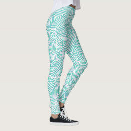 Scribbleprints Teal Leggings