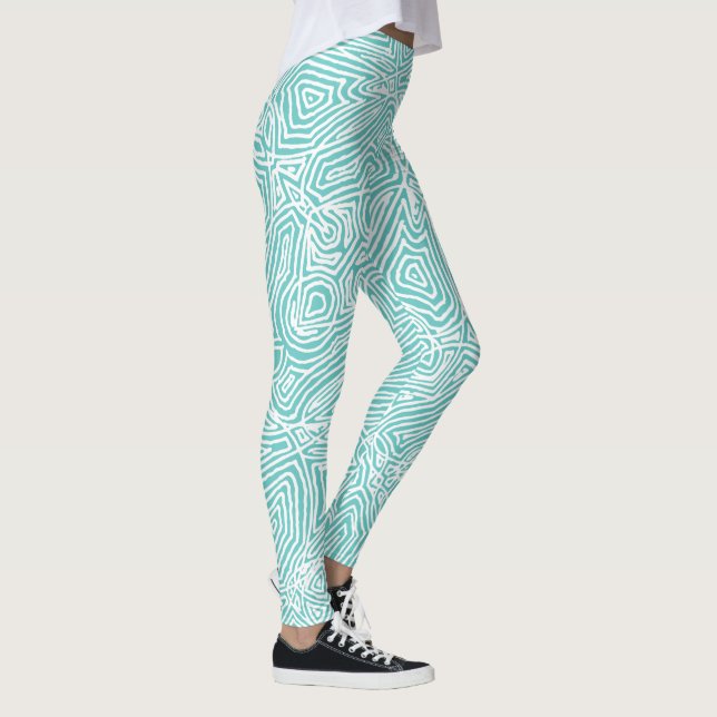 Scribbleprints Teal Leggings (Right)
