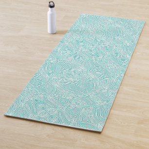 Scribbleprints Teal Yoga Mat