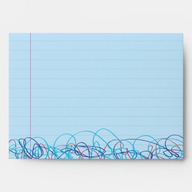 SCRIBBLES on NOTEPAPER Bat Bat Mitzvah Invitation Envelopes (Front)