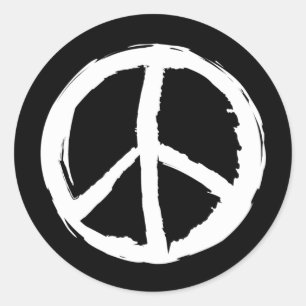 scribbly PEACE SIGN Classic Round Sticker