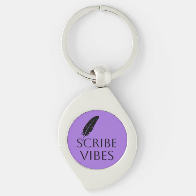 Scribe Vibes Purple Writers Authors Poets Key Ring (Front)
