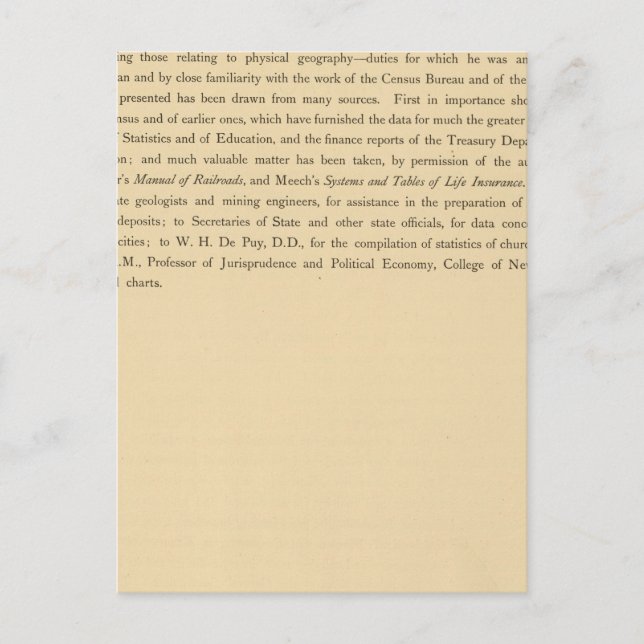 Scribner's statistical atlas postcard (Front)