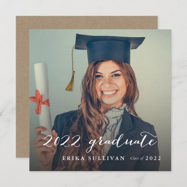 Script 2020 Graduation Photo Party Invitation (Front/Back)