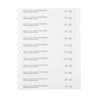 Script 24x Custom DIY Thin Wedding Return Address Wrap Around Label