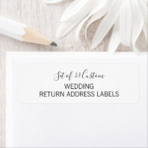 Script 30 x Personalised Wedding Return Address