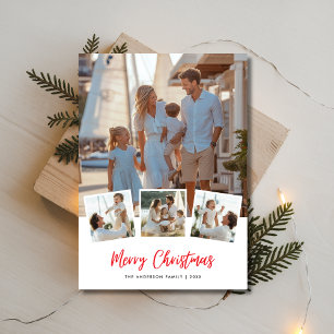 Script 4 Photo Family Christmas Nautical Marine Holiday Card