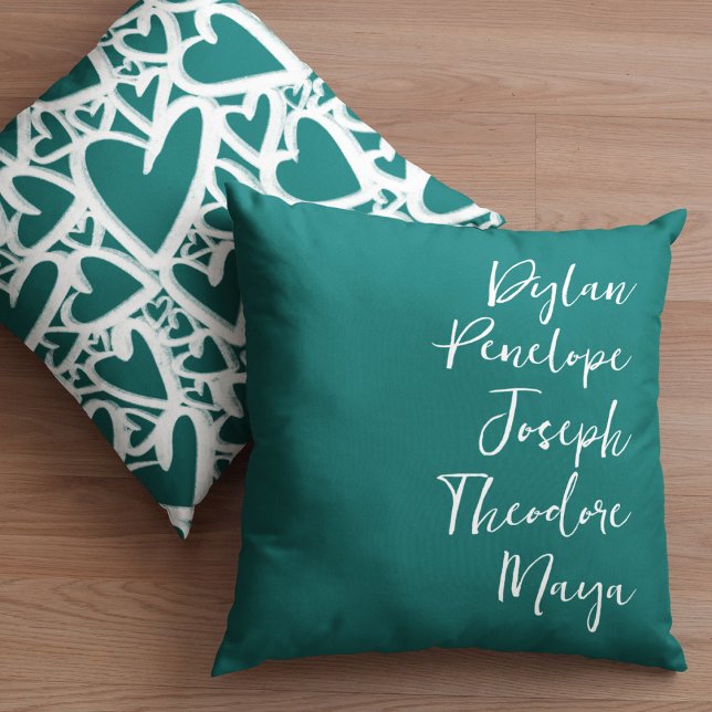Script 5 Name Family Keepsake Heart Cushion (Creator Uploaded)