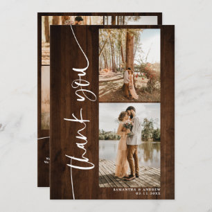Script 5 photos wedding rustic wood thank you