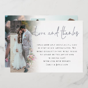 Script 6 Photos Wedding Thank You Luxury Foil Card