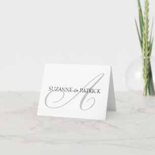 Script A Monogram Notecard (Silver / Black)