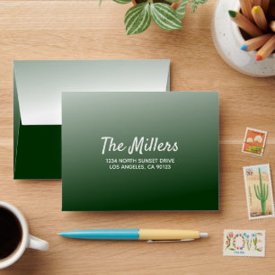 Script Address Green Ombre Envelope