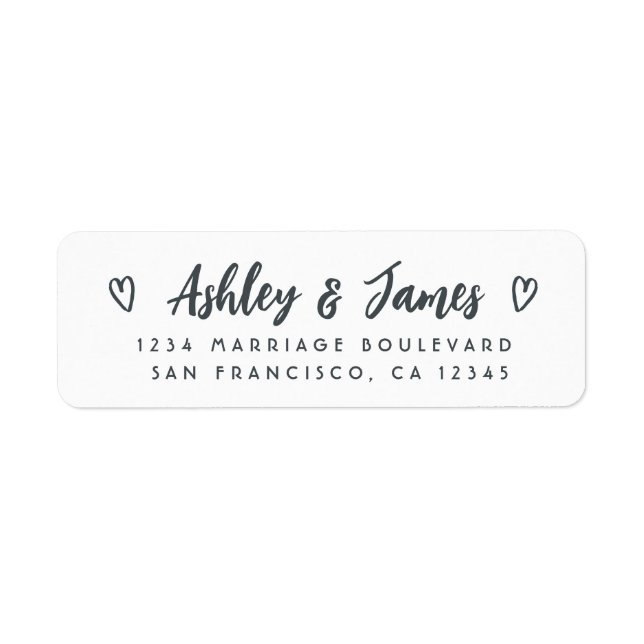 Script Ampersand Couple Return Address Label (Front)