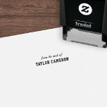 Script and Serif Varsity Style From The Desk Of Self-inking Stamp<br><div class="desc">Script and Serif Varsity Style Self Inking Rubber Stamp with stripes that is easy to personalise. Great stamp for anyone who loves sports especially a sports coach. Personalise it by replacing the placeholder text. For more options such as to change the font, it's size or spacing between letters click the...</div>