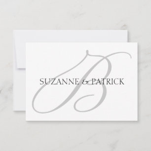 Script B Monogram Notecard (Silver / Black)