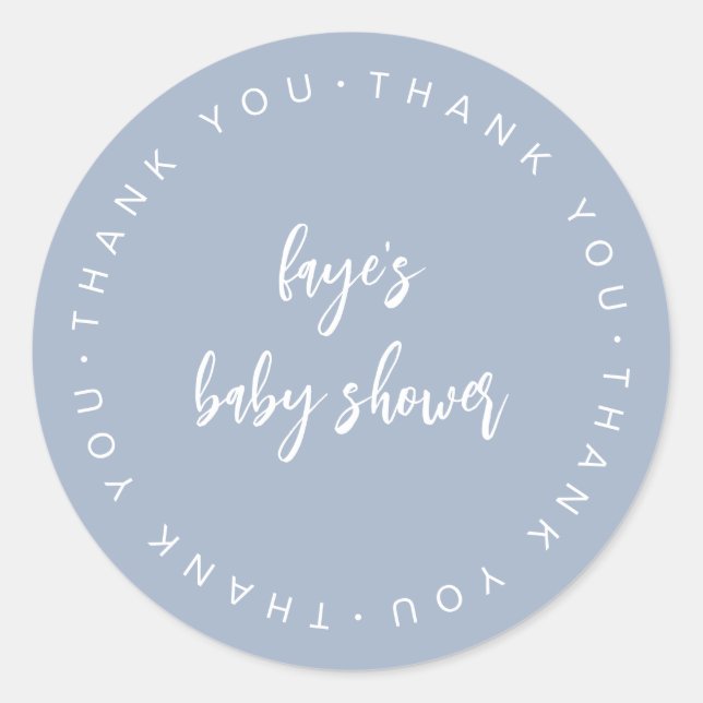 Script Baby Shower Thank you Favour Label F201 (Front)