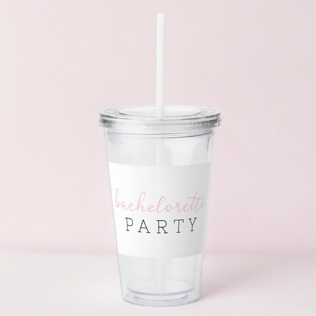 Script Bachelorette Party Personalised Favour  Acrylic Tumbler (Creator Uploaded)