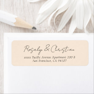 Script Beige Return Address