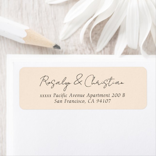 Script Beige Return Address (Insitu)