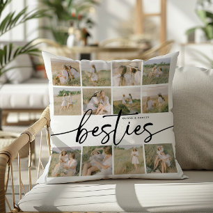 Script Besties Photo Collage Personalised Cushion