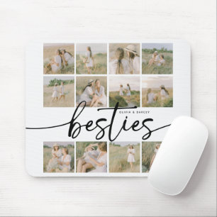 Script Besties Photo Collage Personalized Mouse Pad