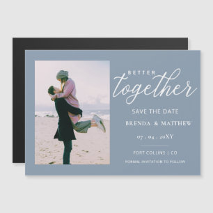 Script Better Together Minimalist Simple Photo Magnetic Invitation
