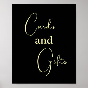 Script Black and Gold cards and gifts Poster