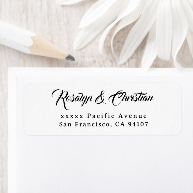 Script Black and White Return Address (Insitu)