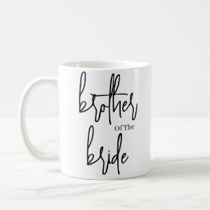 Script Black brother of the bride wedding Coffee Mug