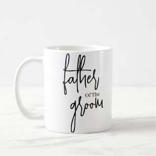 Script Black father of the groom wedding Coffee Mug
