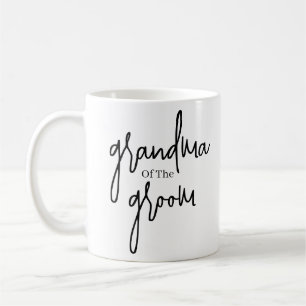 Script Black Grandma of the groom wedding Coffee Mug