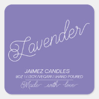 Script Black Soy Vegan Candle Maker Lavender