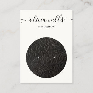 Script Black White Earring Display Business Card