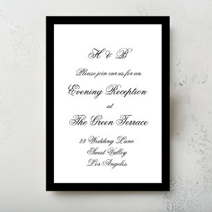 Script Black & White Formal Framed Wedding Enclosure Card
