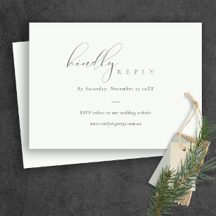 Script Black White Online Wedding Website RSVP Enclosure Card