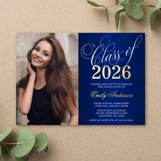 Script Blue 2025 Photo Graduation Party Gold (Creator Uploaded)