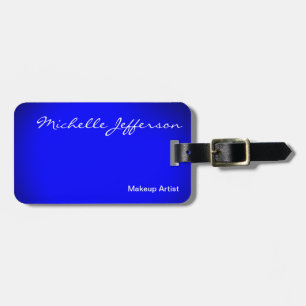 Script Blue Minimalist Modern Plain Luggage Tag