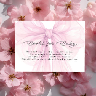Script Blush Bow Books for Baby Insert