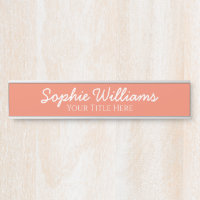 Script Bold White Fonts Name Title on Salmon Pink