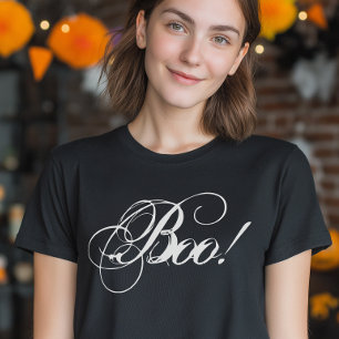 Script Boo Elegant Spooky Halloween T-Shirt