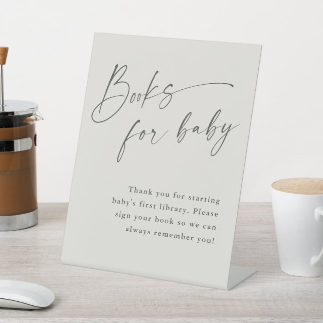 Script Books for Baby Neutral Baby Shower Pedestal Sign (In SItu)