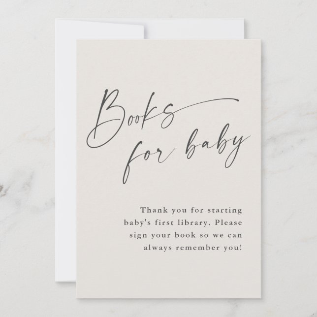 Script Books for Baby Neutral Baby Shower Sign Invitation (Front)