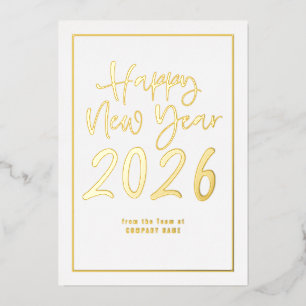 Script Border Logo QR Company Happy New Year 2025