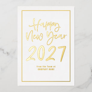 Script Border Logo QR Company Happy New Year 2027
