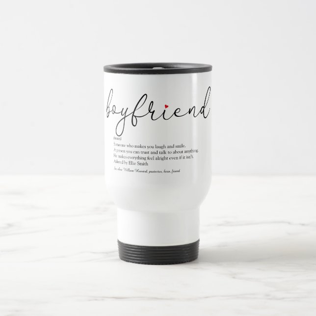 Script Boyfriend Definition Love Heart Fun Travel Mug (Center)