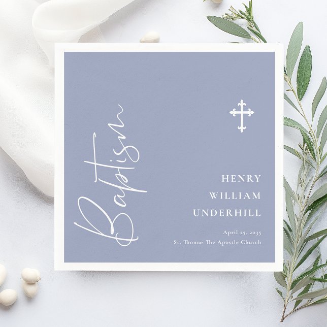Script Boys Baptism  Napkin (Creator Uploaded)