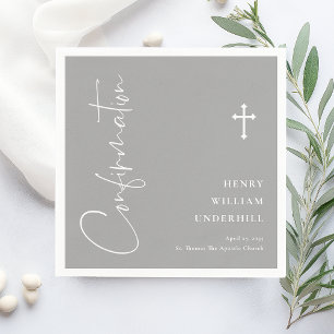 Script Boys Confirmation Napkin