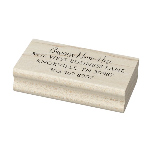 Script Business Name Company Return Address Rubber Stamp (Stamp)