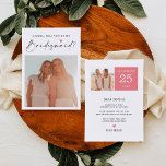 Script Calendar Bridesmaid Proposal Invitation<br><div class="desc">Pop the question with this lovely bridesmaid proposal card! Easily add your own square photo,  edit the name on the front,  edit your wedding date and add a personal message on the back - then add to cart!</div>