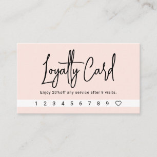 Script Calligraphy Blush Pink Loyalty Card
